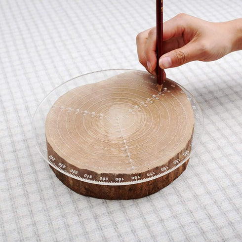 7.87" Round Center Finder Compass - Transparent Acrylic Tool for Locating Center in Woodworking Projects