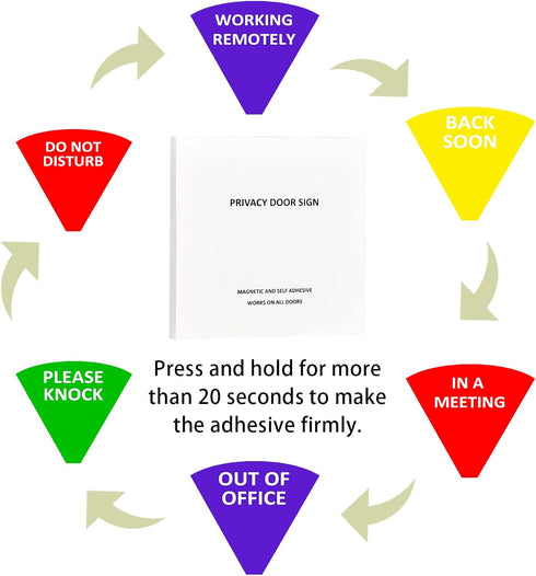 Office Door Sign - Do Not Disturb, Come in Welcome, Out of Office, in a Meeting, Back Soon, Working Remotely (6 Inch,