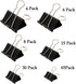 Binder Clips Paper Clamp - 130 Pcs Assorted Sizes Paper Binder Clips (Black)