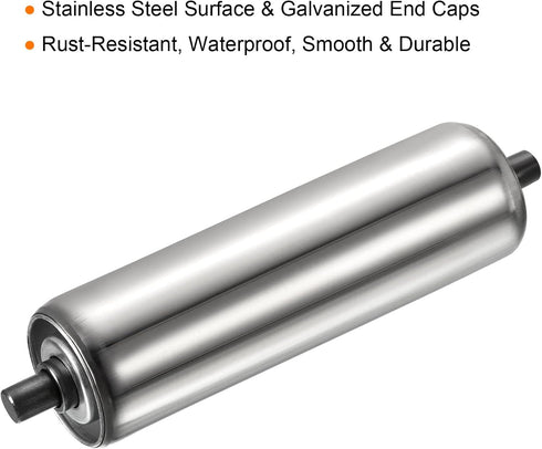 PATIKIL Conveyor Roller 2" Diameter, 8" Length, 2 Pack Stainless Steel Gravity Replacement Parts