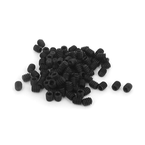 uxcell 4#-40x1/8inch Hex Socket Set Cap Point Grub Screws Black, 100pcs (Pack of 100)