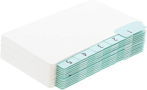 Paper Junkie Index Card Dividers Numbers 1-31 - 3 x 5 in Turquoise UV-Laminated Tabs, 2-Pack