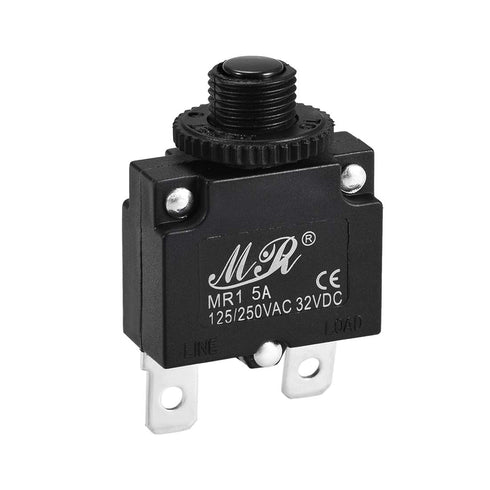 uxcell Thermal Circuit Breaker 5 Amp Push Button Reset Overload Protector 125/250V AC 32V DC