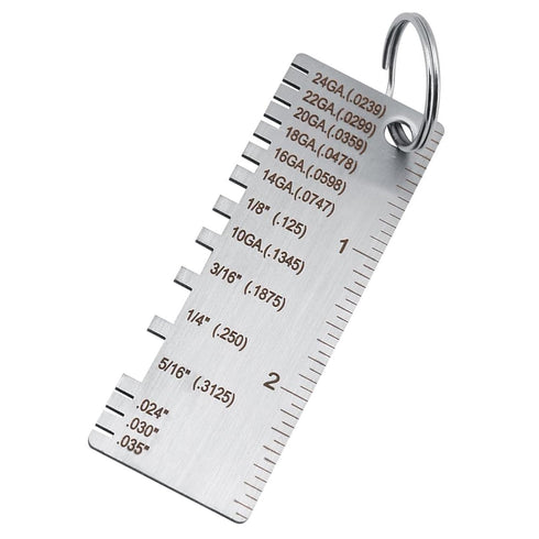 2 Pcs Stainless Steel Metal Sheets, Welding Thickness Gauge & Round Dual-Sided Metal Sheet Guage