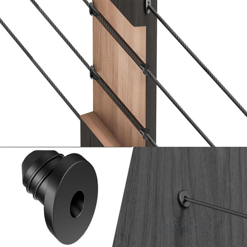 50 Pcs Cable Railing Rubber Grommets, 45 Degree Angle Beveled Protector Sleeves for Metal Cable Railing