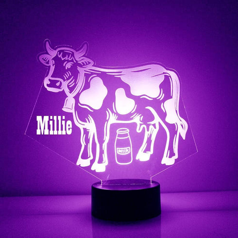 Store Custom Cow LED Sign Night Light Lamp with Remote, Light Up Display