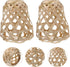 Sewroro 4pcs Bulb Woven Bamboo Lamp Shade Rustic Style Ceiling Lamp Chandelier Cover for Pendant Light Ceiling Fan