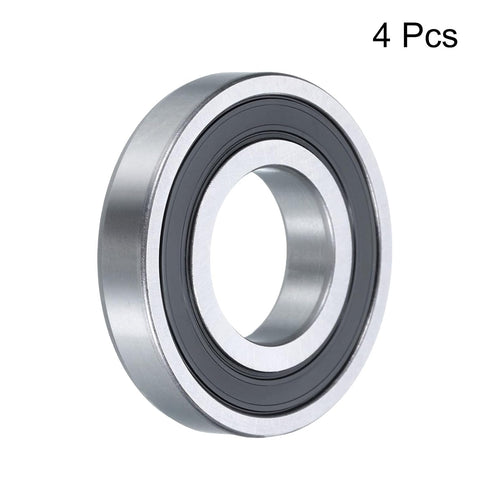 uxcell 4 Pcs 16004-2RS Deep Groove Ball Bearing, 20mm x 42mm x 8mm, High Carbon Chrome Steel