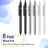 Gel Pens, 0.5MM Black Gel Ink Pens Fine Point Smooth Writing Pens, College Essentials Pens for Journaling Note Taking, Birthday Gifts for Women Men (6PCS Black Gray White) by Vanhench