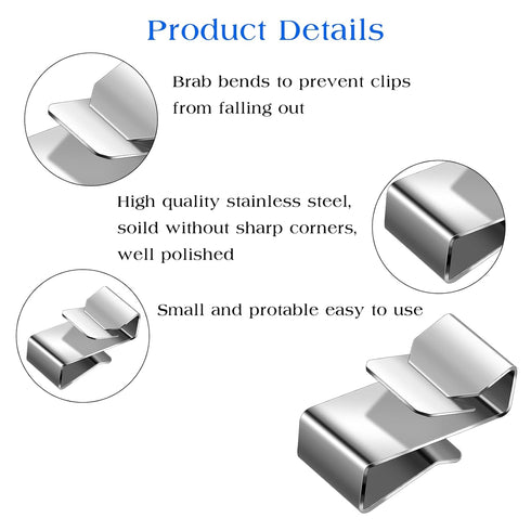 Sliverdew 25 22.5 mm/ 0.89 Inch Pcs Trailer Wire Clips, Metal Cable Clips Stainless Steel Clips Solar Panel Wire Clip