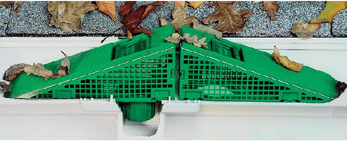 The Wedge Downspout Gutter Guard - Eliminates Clogs from Leaves and Debris, 4-Pack (Green)