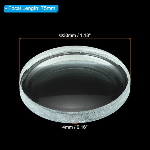 PATIKIL 3 Pack Double Concave Lens, 3" (75mm) Focal Length, 30mm Diameter, 4mm Height, Clear Glass