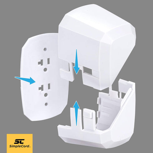 Outlet Cord Cover for Sliding Door Electrical Socket, Childproofing Safety & Prevents Unplugging by SimpleCord