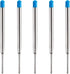 HeTaoCat Blue Ink Refill Pack of 5, Replaceable Medium Point Ballpoint Pen Refills (Blue)