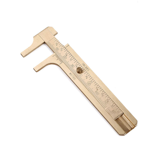 Shuxy Retro Vernier Caliper Mini Brass Sliding Pocket Caliper, Copper Alloy for Measuring Gemstones, 80 mm /3.15"