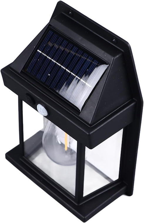 2 Pack 3 Solar Wall Lights Outdoor, LED Sconce Lights with Modes, Motion Sensor, Wall Mount for Patio Fence (Black)