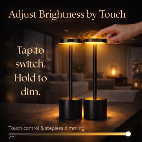 Lecordh 2 Pack, Dimming, Cordless Table Lamp Rechargeable LED Table Lamps with Touch Battery Operated Portable Lamps