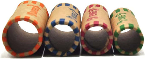 L LIKED Preformed Coin Wrappers Rolls (128 Assorted) - Quarters, Pennies, Nickels, and Dimes