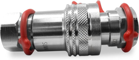 Summit Hydraulics 1/2" Ag ISO 5675 Hydraulic Quick Connect Couplers, Poppet Pioneer Style with Dust Caps