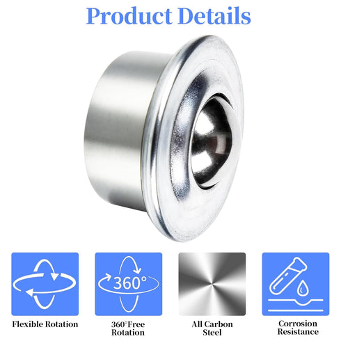 2 MULE TEAM 100PCS 5/8" CY-15H 44lbs Roller Ball Transfer Bearings, Carbon Steel Ball Bearings Rollers, Ball Transfer