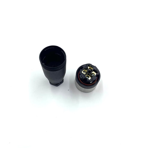 2Pcs M12 4 Pin Female Circular Connector, IP67 Waterproof Industrial Sensor Adapter for PG7 Cable 250V 4A AC/DC