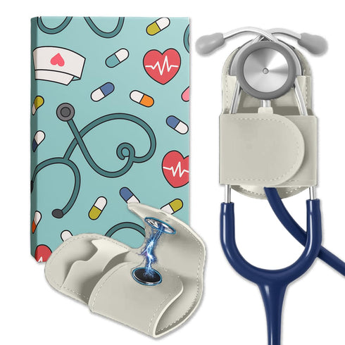 FDAKIT Magnetic Stethoscope Holder Clip Secure Hands-Free Pu Leather Lightweight Portable Holster for