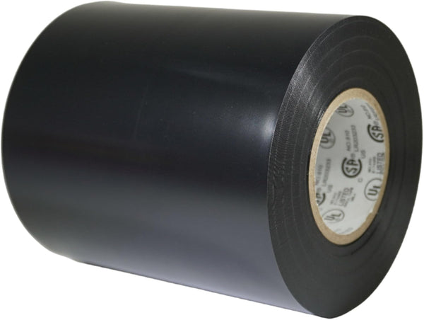 GGR Supplies T.R.U. EL7566-AW Professional Grade Rubber Black PVC Electrical Tape, 4 in. x 66 Ft.