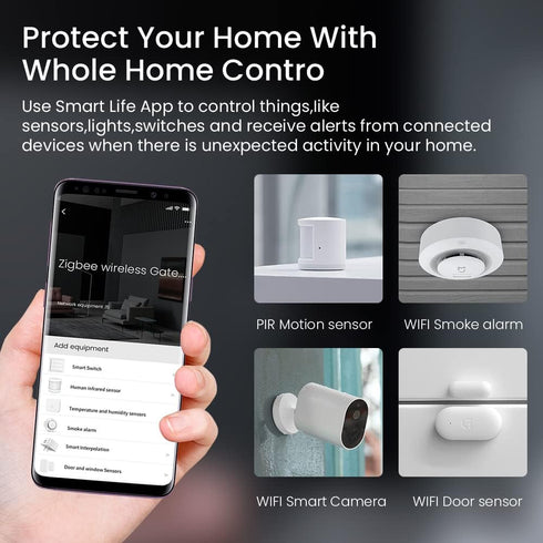 ZigBee 3.0 Hub, WiFi & Bluetooth Dual Mode Gateway, Tuya Smart Home Bridge, Voice Control via Alexa, Google Home