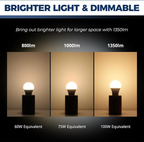 Smart Light Bulb 100W Equivalent, 1350lm 11W WiFi Smart Bulb Compatible with Alexa/Google Assistant, A19 E26