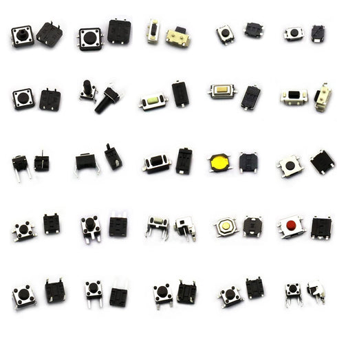 Tactile Button Switch Tact Switch Package, Micro Momentary Tact Assortment Kit (25 Value, 250PCS)
