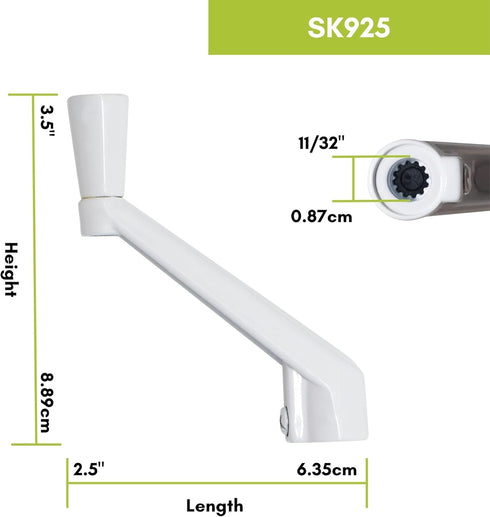 Ideal Security Window Crank Handle, 11/32 Spline, 2-Pack