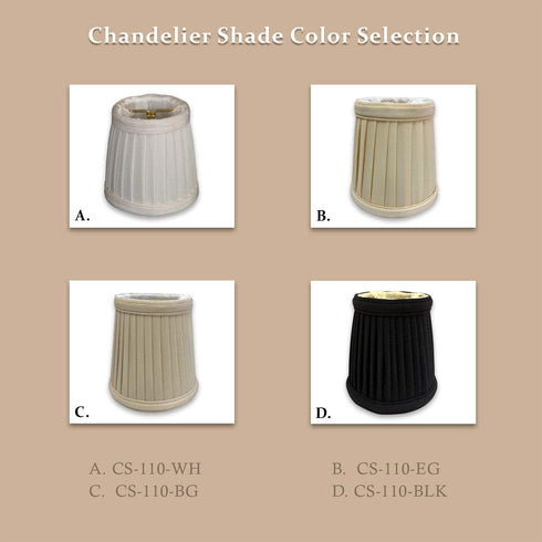 CS-110WH, 3 4.25 4.25 Royal Designs, Inc. Pleated Empire Chandelier Shade White, x x