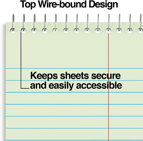 Staples Green Paper Steno Pads, Gregg Ruled, 6" x 9", 12/Pack