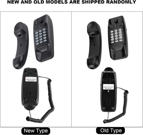 Bewinner Corded Phone, Landline Phone with Flash Function, Mute, Redial, Desktop Wall Phone (Black)