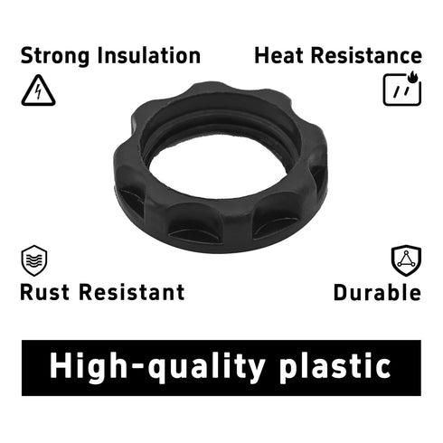 Klyeola 10Pcs E12 27.5mm 19mm(Black) Light Socket Rings, Plastic Lamp Shade Holder Adapter, Threaded Collar Retainer