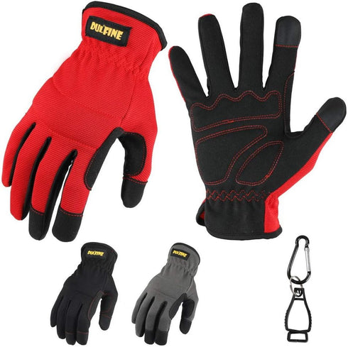 DULFINE High Performance Work Gloves for Men, 3 Pairs Pack, High Dexterity Touch Screen