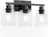 3-Light 18Inches E26 Bulbs Black Bathroom Lights Over Mirror, Anti-Rust Vanity Lighting Fixture for Bathroom, Modern