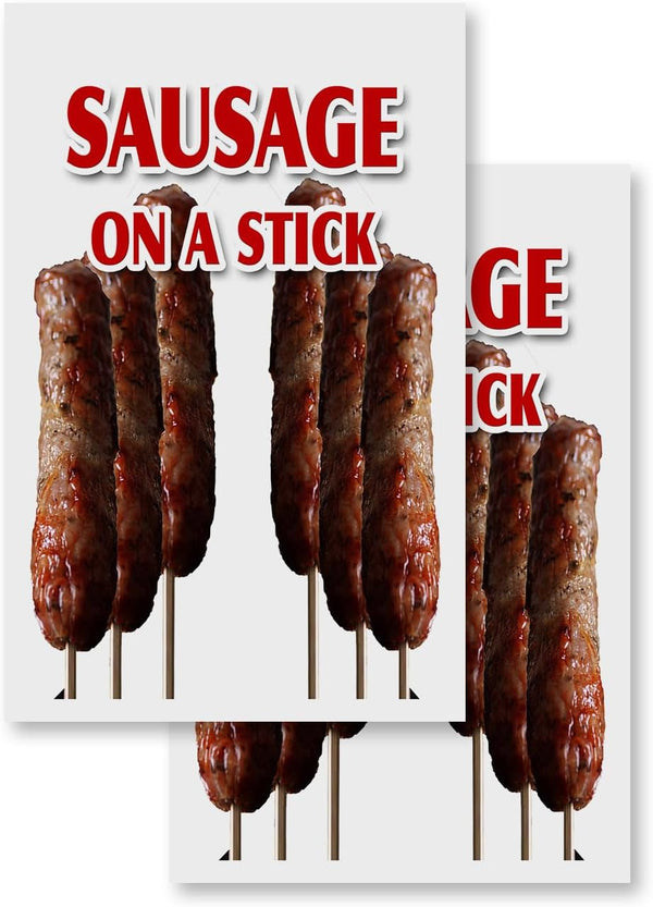 SignMission Sausage On A Stick (2-Pack) 24" x 36" Vinyl Decals | Sign