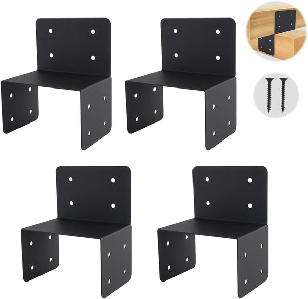 4 Pcs Joist Anchor Connector for 6"x 6" Post, Roof Tie Header Hanger Joint Post Cap for Outdoor House Carport Shed