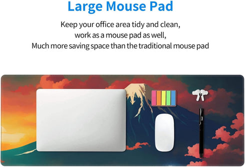 Sunset Pink Clouds Mountain Gaming Mouse Pad XL, Large Non-Slip Rubber Mousepad, Long Extended Mouse Pad, 31.5'' X