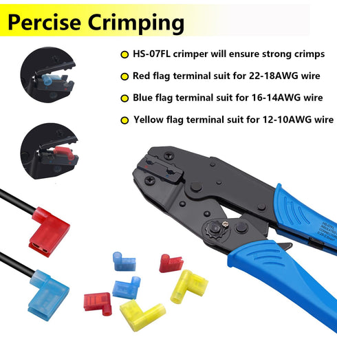 smseace 80Pcs Right Angle Spade Connector, Nylon Quick Disconnect Flag Terminal, 90 Degree Wire Terminal Connector