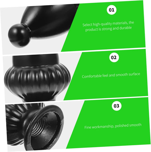 2pcs Veemoon Black Aluminum Lamp Shade Finial Knob Decorative Home Accessory for Table Floor Lamps Inner Thread for DIY