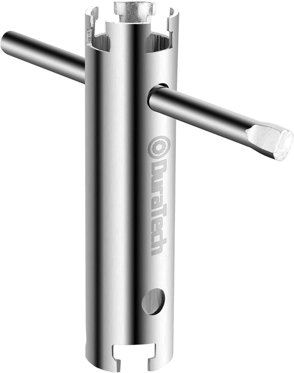 DURATECH Long Reach Universal Sink Strainer Wrench, Double End with Sliding Handle, 1/2" & 3/8"