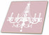3dRose 8 Inch Pink and White Chic Chandelier Ceramic Tile