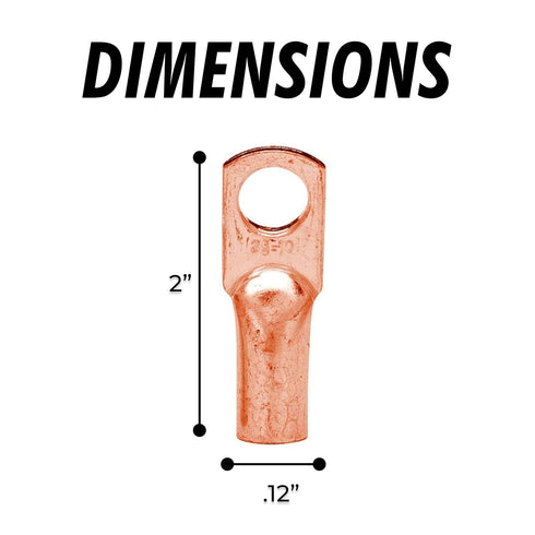 InstallGear 4 Gauge AWG Pure Copper Lugs Ring Terminals Connectors with Heat Shrink, 10 Pack