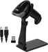 Rabitpos 1D 2D 2.4G CMOS QR Code Scanner with Foldable Stand, Barcode Scanner Wireless & USB Wired Connection, Handheld