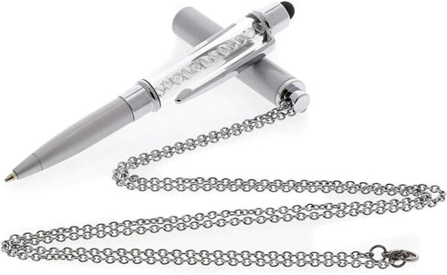 Baron-Jewelry Crystalline Stylus Pen Necklace with Crystals (Silver)