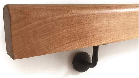 ALDEPO 30-600Cm Non-Slip,300Cm/119In Grab Bars Handrail Wooden - Complete Kit, Corridor Non-Slip Stair Railings Support