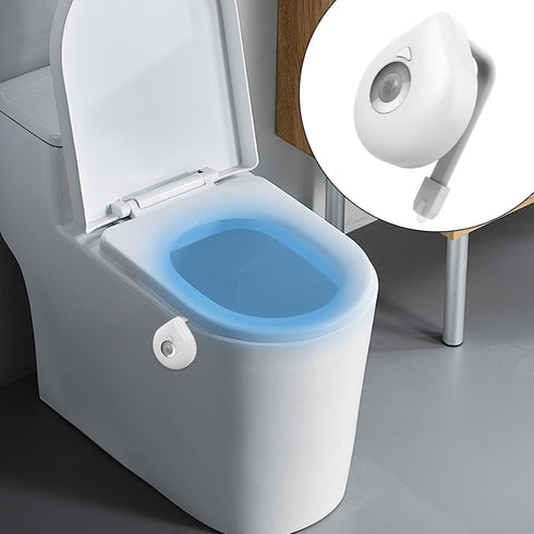 Generic LED Toilet Light Motion Activated Lamp, Color Shifting Strip | Battery Powered Night Fixture, Smart Restroom