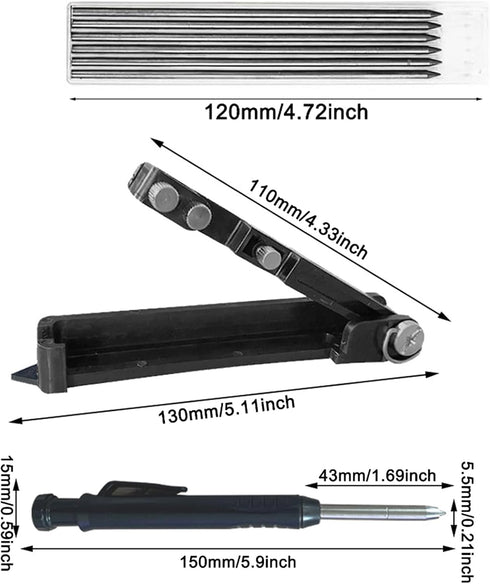Multi-function Scribing Tool Upgraded - Construction Pencil- Aluminum Alloy Scribe Tool with Deep Hole Pencil,DIY Woodworking Scribe Gauge Scriber Line Maker Measuring Tools by MYLEUS